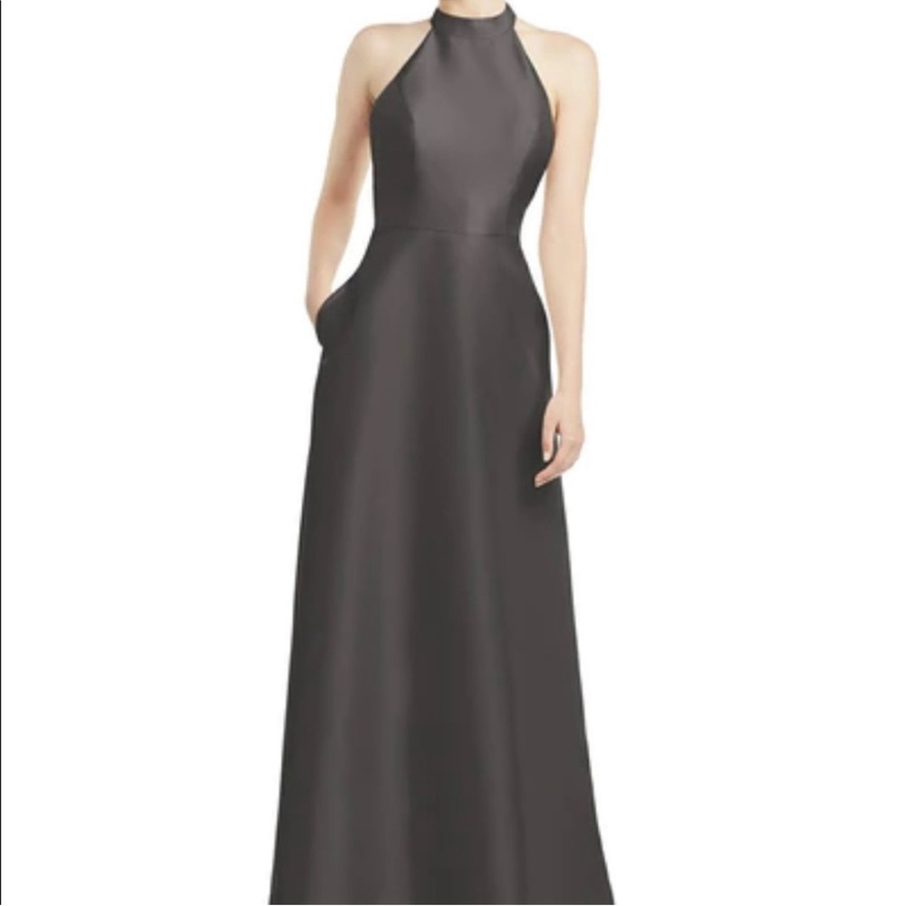 Alfred Sung Black Satin Dress size 4